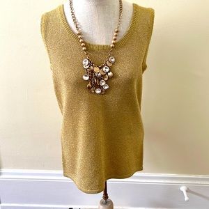 Beautiful Rich Gold Tone Sleeveless Sweater